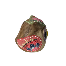 Load image into Gallery viewer, Hand-Painted Wooden Owl Figurine - Purple Eyes &amp; Yellow Beak