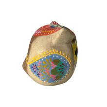 Load image into Gallery viewer, Hand-Painted Wooden Owl Figurine - Yellow &amp; Red Floral Design