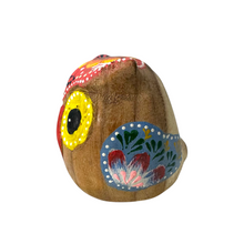 Load image into Gallery viewer, Hand-Painted Wooden Owl Figurine - Vibrant Blue &amp; Yellow Accents