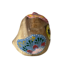 Load image into Gallery viewer, Hand-Painted Wooden Owl Figurine - Vibrant Blue &amp; Yellow Accents