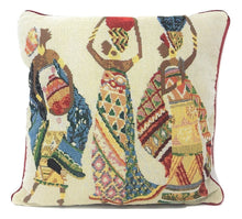 Load image into Gallery viewer, DaDa Bedding Dancing Women African Dreams Tapestry Throw Pillow Covers 16" x 16"