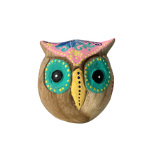 Load image into Gallery viewer, Hand-Painted Wooden Owl Figurine - Pastel Color Theme