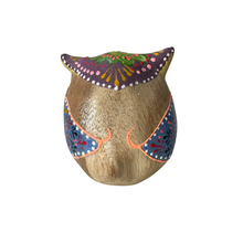 Load image into Gallery viewer, Hand-Painted Wooden Owl Figurine - Classic Red &amp; Colorful Accents