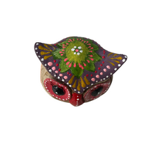 Load image into Gallery viewer, Hand-Painted Wooden Owl Figurine - Classic Red &amp; Colorful Accents