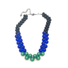 Load image into Gallery viewer, Black &amp; Green Color-Block Button Dot Necklace