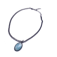 Load image into Gallery viewer, Ice Blue 'Gemz' &amp; Rolo Layering Necklace