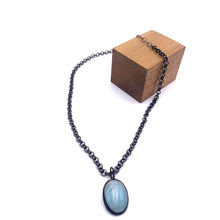 Load image into Gallery viewer, Ice Blue 'Gemz' &amp; Rolo Layering Necklace