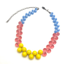 Load image into Gallery viewer, Blue &amp; Pink Color-Block Button Dot Necklace