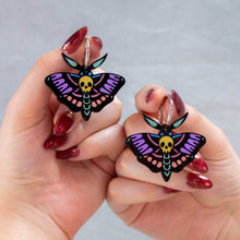 Load image into Gallery viewer, Frightful Flier Moth Titanium Earrings