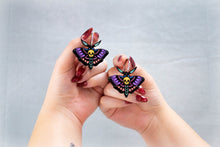 Load image into Gallery viewer, Frightful Flier Moth Titanium Earrings