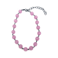 Load image into Gallery viewer, Amethyst Frosted Scalloped Amelia Necklace