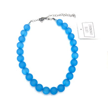 Load image into Gallery viewer, Aqua Blue Frosted Marco Necklace