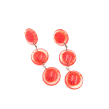 Load image into Gallery viewer, Orange Slice Citrus Tri Dot Earrings