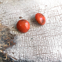Load image into Gallery viewer, Coral Marbled Medium Retro Button Stud Earrings - 18mm