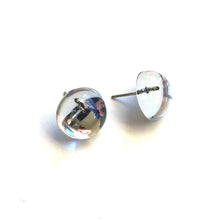 Load image into Gallery viewer, Clear Foil Back Retro Button Stud Earrings
