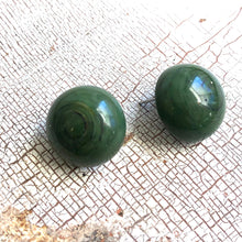 Load image into Gallery viewer, Evergreen Marbled Lucite Retro Button Stud Earrings