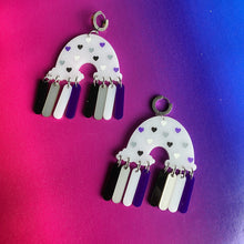 Load image into Gallery viewer, Black/Gray/White/Purple Heart Rainbow