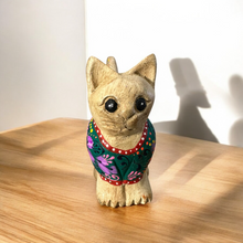 Load image into Gallery viewer, Light Wood with Green &amp; Pink Floral – Emerald Bloom Cat