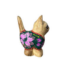 Load image into Gallery viewer, Light Wood with Green &amp; Pink Floral – Emerald Bloom Cat
