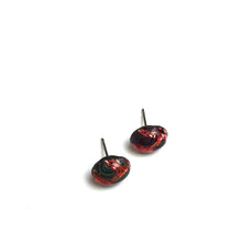 Load image into Gallery viewer, Cranberry Foil Oval Glass Studs