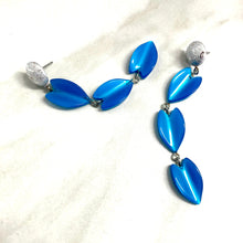 Load image into Gallery viewer, Silver &amp; Capri Moonglow Lucite Statement Earrings