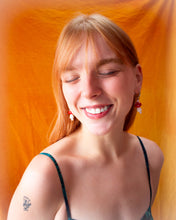 Load image into Gallery viewer, Glass Beaded Mushroom Earrings