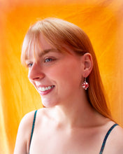 Load image into Gallery viewer, Glass Beaded Peppermint Candy Earrings