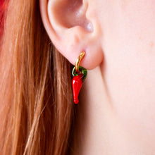 Load image into Gallery viewer, Glass Beaded Chili Pepper Earrings 2-in-1 pair