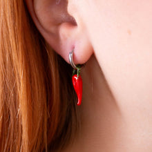 Load image into Gallery viewer, Glass Beaded Chili Pepper Earrings 2-in-1 pair