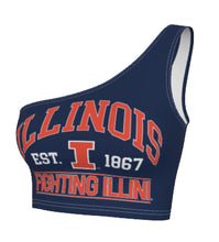 Load image into Gallery viewer, Illinois Fighting Illini Navy One Shoulder Top