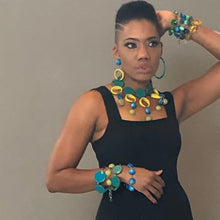 Load image into Gallery viewer, Clear Domed &amp; Dark Metal Bubble Stations Bracelet