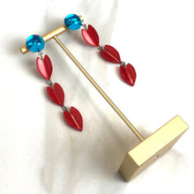 Load image into Gallery viewer, Capri &amp; Cherry Red Moonglow Lucite Statement Earrings
