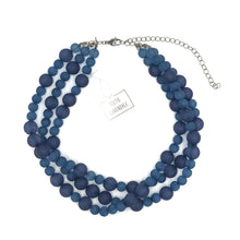 Load image into Gallery viewer, Denim Blue Carved Frosted Morgan Necklace
