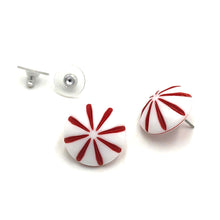 Load image into Gallery viewer, Cherry &amp; White Daisy Burst Retro Button Stud Earrings