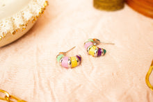 Load image into Gallery viewer, Colorful Stripe Titanium Hoop Earrings