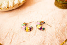 Load image into Gallery viewer, Colorful Stripe Titanium Hoop Earrings