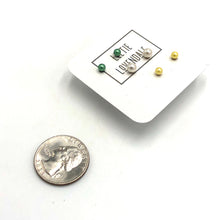 Load image into Gallery viewer, Green Yellow &amp; White Tiny Studs Earrings Set