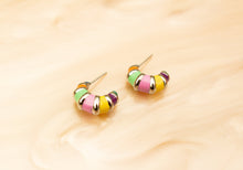 Load image into Gallery viewer, Colorful Stripe Titanium Hoop Earrings