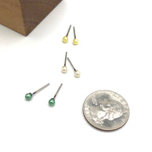 Load image into Gallery viewer, Green Yellow &amp; White Tiny Studs Earrings Set