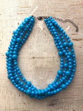 Load image into Gallery viewer, Bright Turquoise Blue Beaded Sylvie Statement Necklace