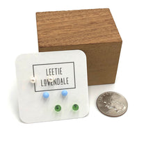 Load image into Gallery viewer, Pearl Ice &amp; Lime Tiny Studs Earrings Set