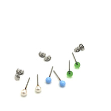 Load image into Gallery viewer, Pearl Ice &amp; Lime Tiny Studs Earrings Set