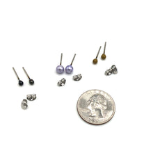 Load image into Gallery viewer, Army Lilac Pearl &amp; Pewter Tiny Studs Earrings Set
