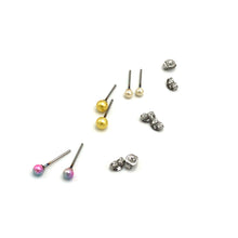 Load image into Gallery viewer, Pastel &amp; Classic Pearls Tiny Studs Earrings Set