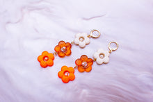 Load image into Gallery viewer, Orange Cream Flower Dangles