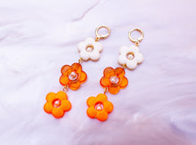 Load image into Gallery viewer, Orange Cream Flower Dangles