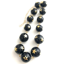 Load image into Gallery viewer, Black &amp; Gold Superstar Beaded Amelia Necklace