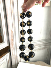 Load image into Gallery viewer, Black &amp; Gold Superstar Beaded Amelia Necklace