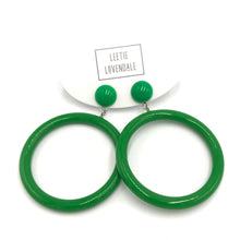 Load image into Gallery viewer, Kelly Go Go Hoop Donut Drop Earrings