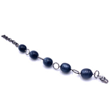 Load image into Gallery viewer, Charcoal Oval Moonglow Stations Bracelet